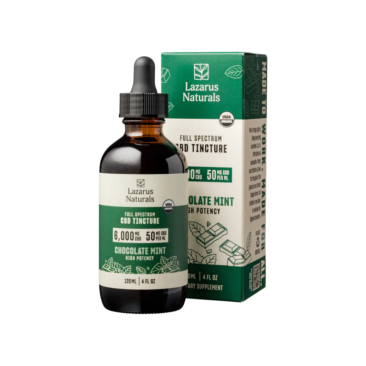 Full Spectrum, High Potency CBD OIL TINCTURE for HUMANS (120ML/6000MG CBD)